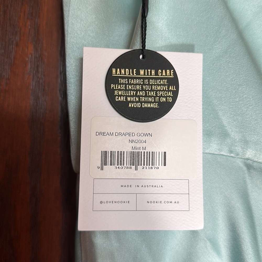 Nookie Dream Draped Gown in Mint Sz Medium. NWT - Picture 12 of 15